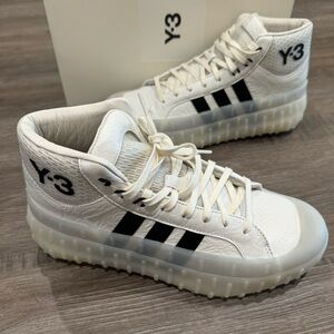 Adidas Y-3 by Yohji Yamamoto GR1P Grip Core White Black High Top Sneakers